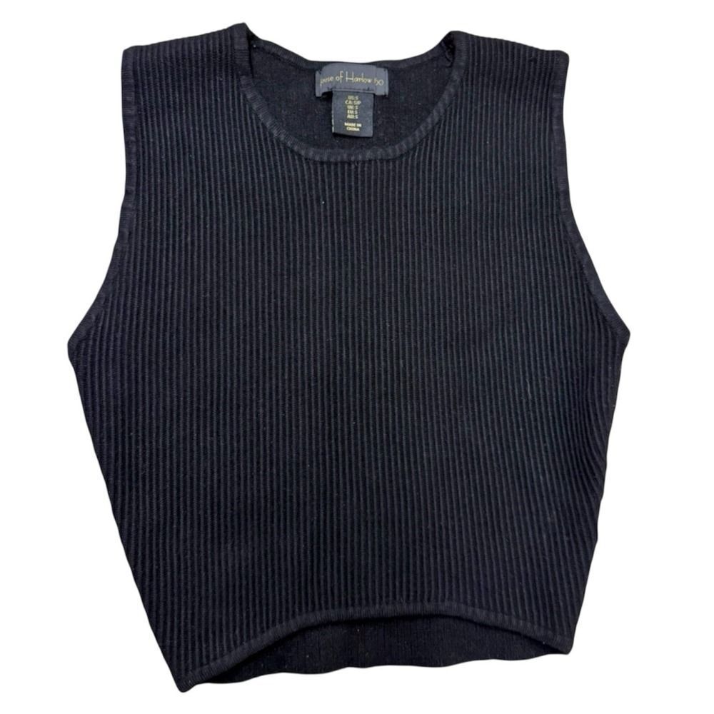 house of harlow 1960 Black Ribbed Crop Top. Sleeveless. Y2k. Womens Sz S